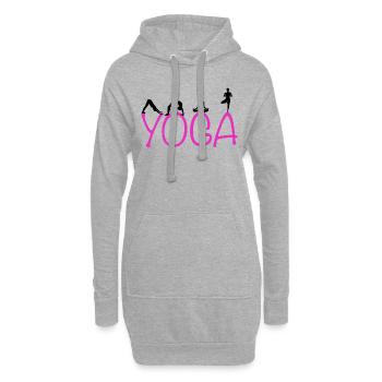 Tenue d’entraînement de yoga - Sweat-shirt à capuche long Femme - gris chiné - Devant