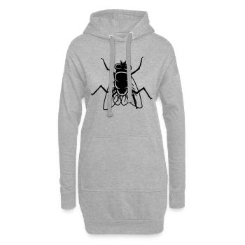 Stubenfliege kleine Hausfliege Insekt - Hoodie-Kleid - Grau meliert - Vorne