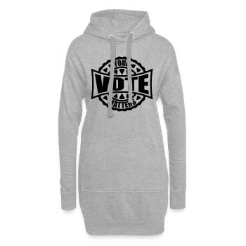 your vote matters Zitat - Hoodie-Kleid - Grau meliert - Vorne
