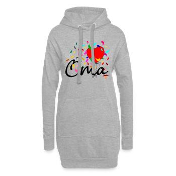 Oma Konfetti - Hoodie-Kleid - Grau meliert - Vorne