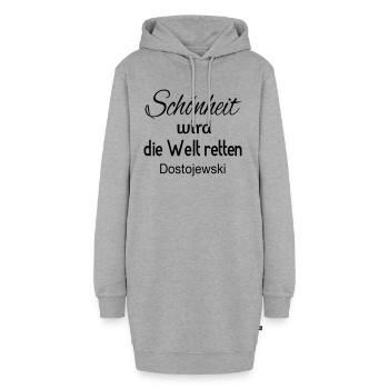 Schönheit wird die Welt retten - Hoodie-Kleid - Grau meliert - Vorne