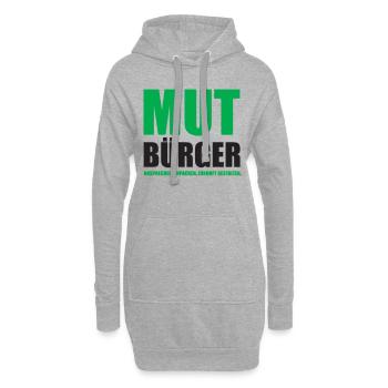 Mutbürger - Ansprechen Anpacken Zukunft Gestalten - Hoodie-Kleid - Grau meliert - Vorne