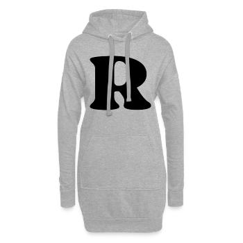 Lettre r - Sweat-shirt à capuche long Femme - gris chiné - Devant