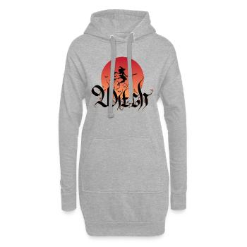 Les vibrations d’Halloween de la reine sorcière! - Sweat-shirt à capuche long Femme - gris chiné - Devant