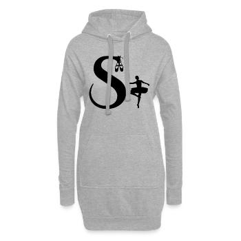Lettre s ballerine - Sweat-shirt à capuche long Femme - gris chiné - Devant