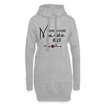Vivre la future mariée - Sweat-shirt à capuche long Femme - gris chiné - Devant