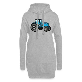 Tracteur Big Blue - Sweat-shirt à capuche long Femme - gris chiné - Devant