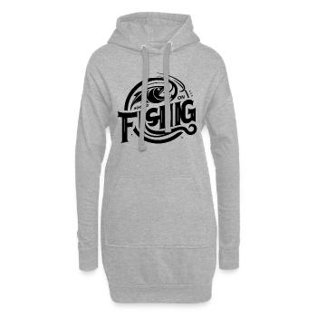 « Élégant Hooked On Fishing Tee - parfait pour l’angle - Sweat-shirt à capuche long Femme - gris chiné - Devant