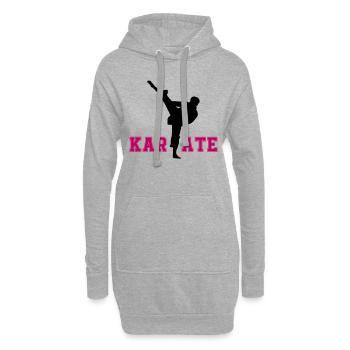 karate - Hoodie-Kleid - Grau meliert - Vorne