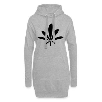 Feuille de chanvre arrondie - Sweat-shirt à capuche long Femme - gris chiné - Devant