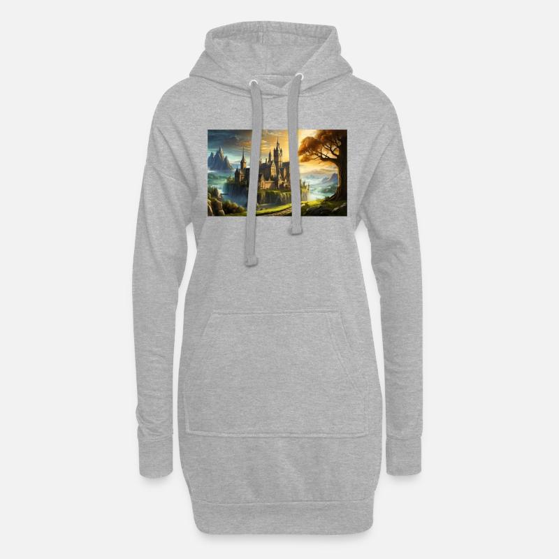 wunderschöne mythische Orte – Avalon - Hoodie-Kleid - Grau meliert