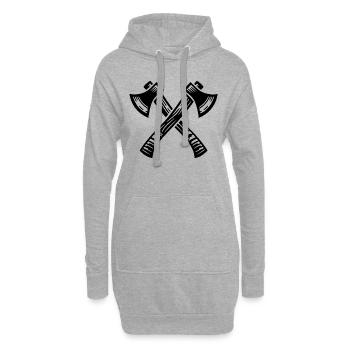 Gekreuzte Axt - Hoodie-Kleid - Grau meliert - Vorne