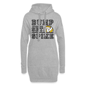 Bump Set Spike - Farbwechsel möglich - Hoodie-Kleid - Grau meliert - Vorne