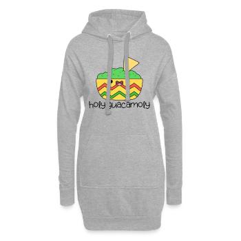 Saint guacamoly mignon kawaii cuisine mexicaine - Sweat-shirt à capuche long Femme - gris chiné - Devant
