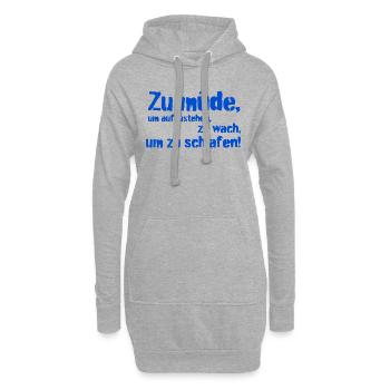 zu müde - Hoodie-Kleid - Grau meliert - Vorne