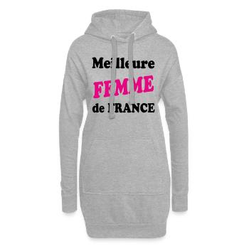 Beste FRAU Frankreichs - Hoodie-Kleid - Grau meliert - Vorne