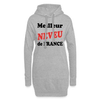 Bester Neffe Frankreichs - Hoodie-Kleid - Grau meliert - Vorne