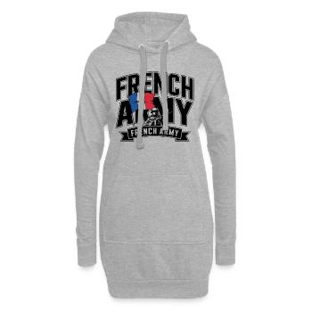 French Army - Sweat-shirt à capuche long Femme - gris chiné - Devant