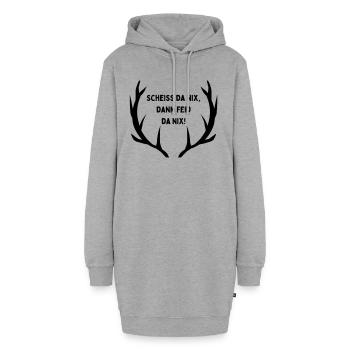 Scheiss da nix, dann feid da nix - Hoodie-Kleid - Grau meliert - Vorne