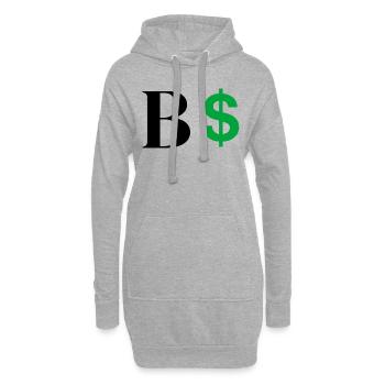 Lettre b dollar - Sweat-shirt à capuche long Femme - gris chiné - Devant