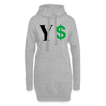 Buchstabe y Dollar - Hoodie-Kleid - Grau meliert - Vorne