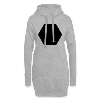 6_eck - Hoodie-Kleid - Grau meliert - Vorne