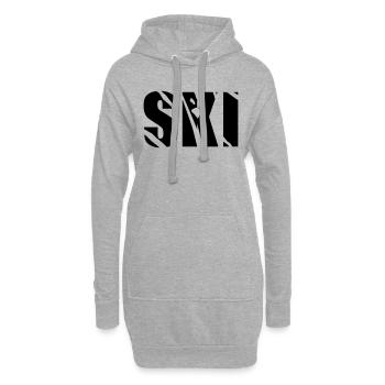ski - Hoodie-Kleid - Grau meliert - Vorne