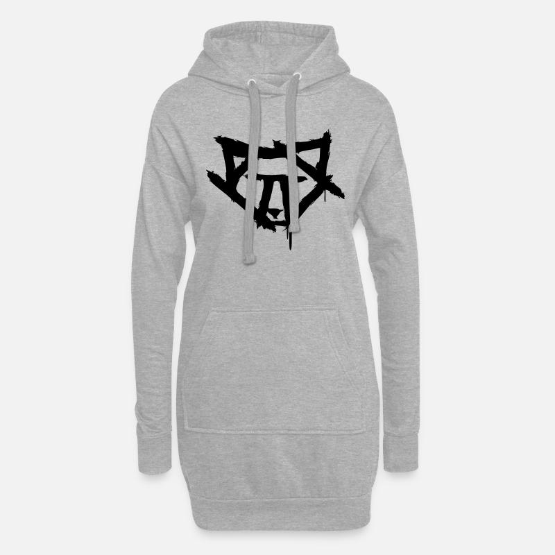 wolfneu2 - Hoodie-Kleid - Grau meliert
