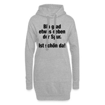 Bin grad etwas neben der Spur (Spruch) - Hoodie-Kleid - Grau meliert - Vorne