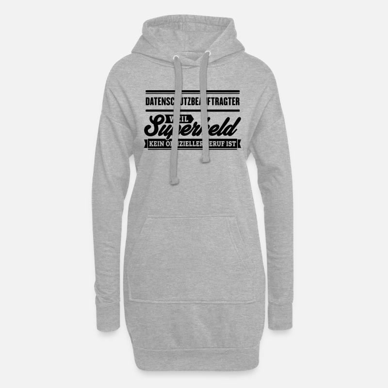 Superheld Datenschutzbeauftragter - Hoodie-Kleid - Grau meliert