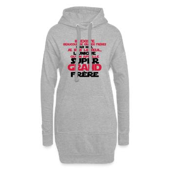 super grand frère le seul - Sweat-shirt à capuche long Femme - gris chiné - Devant