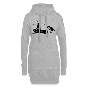 Angeln - Hoodie-Kleid - Grau meliert - Vorne