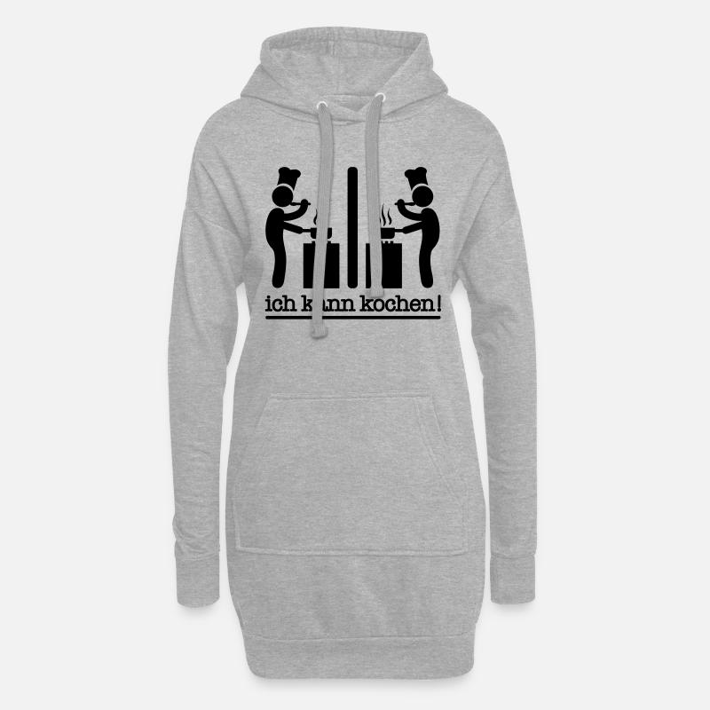 kochen - Hoodie-Kleid - Grau meliert