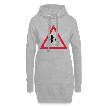 Soutien retraités - Sweat-shirt à capuche long Femme - gris chiné - Devant