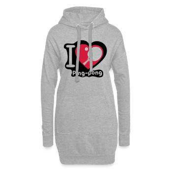 Liebe Herz Herzen Pingpong tennistable3 - Hoodie-Kleid - Grau meliert - Vorne