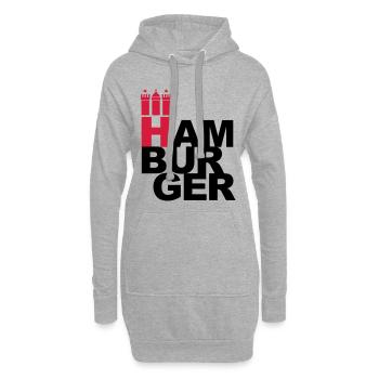 Manteau HAMBURGER 2c Hambourg des bras - Sweat-shirt à capuche long Femme - gris chiné - Devant