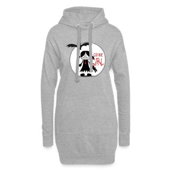 Shirt - Gothic Girl .. Gothic Mädchen mit Bat - Hoodie-Kleid - Grau meliert - Vorne