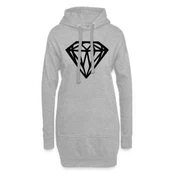 diamond - diamant - Hoodie-Kleid - Grau meliert - Vorne