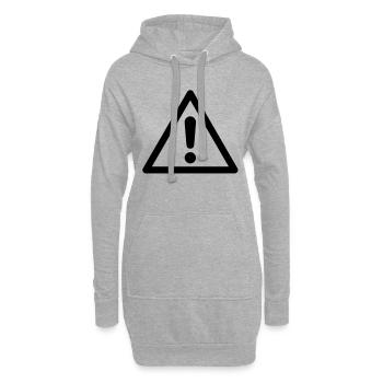 Symbole de danger - Danger général - Sweat-shirt à capuche long Femme - gris chiné - Devant