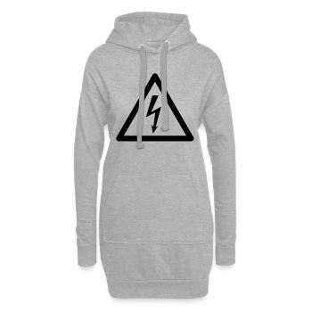 Gefahrensymbol - High Voltage - Hoodie-Kleid - Grau meliert - Vorne