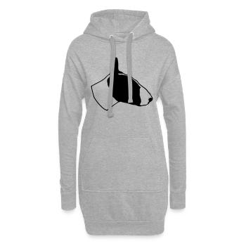 Hund Hunde Kampfhund - Hoodie-Kleid - Grau meliert - Vorne