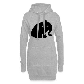 éléphant bébé - Sweat-shirt à capuche long Femme - gris chiné - Devant