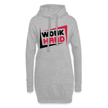Work Hard - Hoodie-Kleid - Grau meliert - Vorne