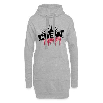 Crew Member Graffiti - Sweat-shirt à capuche long Femme - gris chiné - Devant