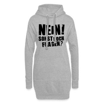 Pas de questions - - Sweat-shirt à capuche long Femme - gris chiné - Devant