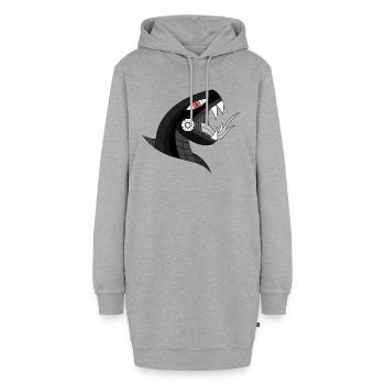 Dunkle Schlange - Hoodie-Kleid - Grau meliert - Vorne