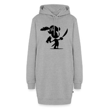 pirate - Sweat-shirt à capuche long Femme - gris chiné - Devant