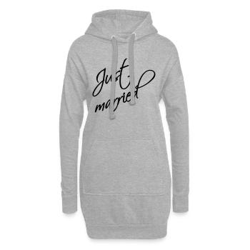 Just married - Sweat-shirt à capuche long Femme - gris chiné - Devant