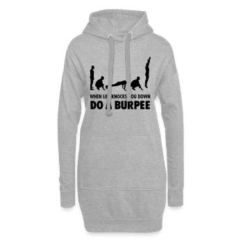 When Life Knocks You Down - Do A Burpee - Sweat-shirt à capuche long Femme - gris chiné - Devant