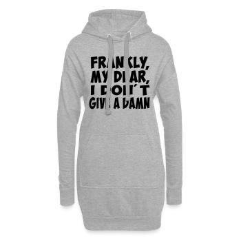 frankly my dear slogan amour macho citation - Sweat-shirt à capuche long Femme - gris chiné - Devant